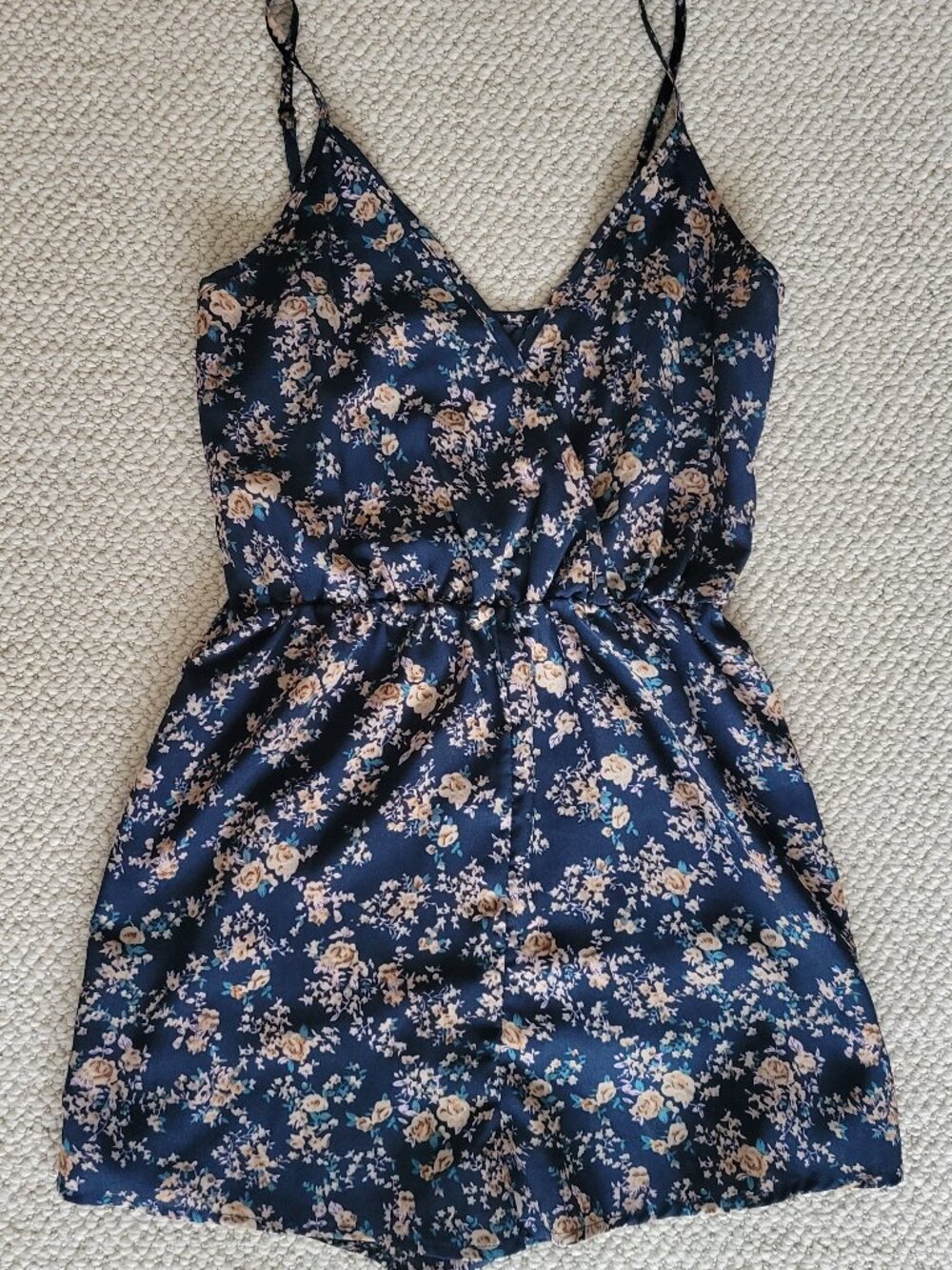 Blue Floral Romper Sz S